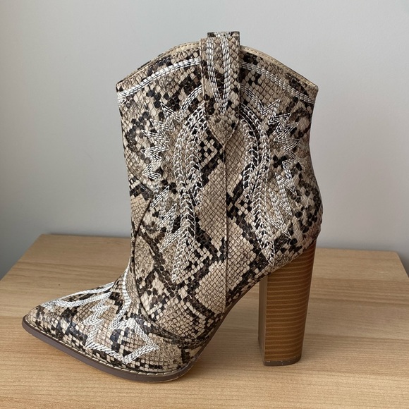 Snake Skin Cowboy Heels - Picture 7 of 7